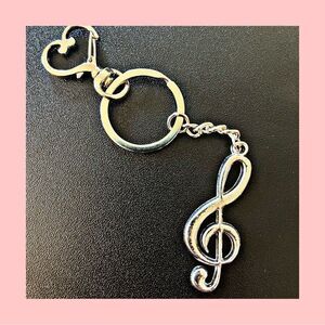 NWOT. Silver Music Sign Keychain/Accessory. Makes a perfect gift!